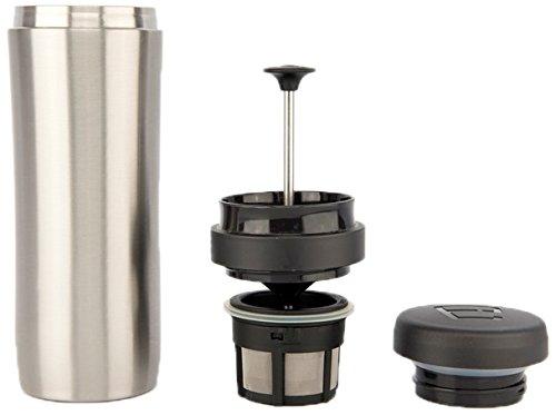 Espro Stainless Steel 12 Ounce Travel Press with Coffee and Tea Filters, Brushed Stainless