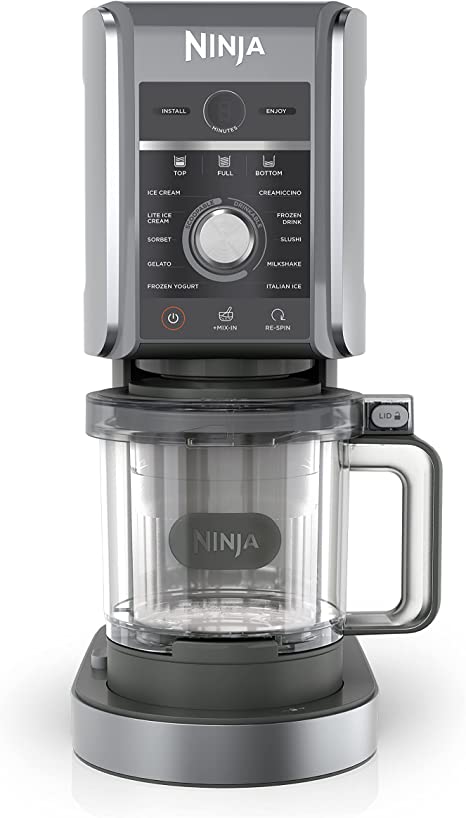 Ninja NC501 CREAMi Deluxe 11-in-1 Ice Cream & Frozen Treat Maker for Ice Cream, Sorbet, Milkshakes, Frozen Drinks & More, 11 Programs, with 2 XL Family Size Pint Containers, Perfect for Kids, Silver