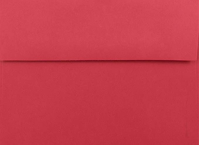 Holiday Red 50 Boxed A6 (4-3/4 x 6-1/2) Envelopes for 4-1/2 x 6-1/4 Photos Invitations Announcements from The Envelope Gallery
