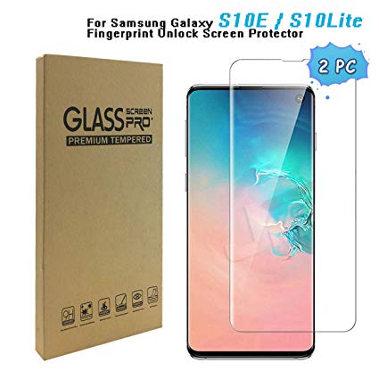 Galaxy S10e Screen Protector, [9H Hardness][Anti-Fingerprint][Ultra-Clear][Bubble Free] Tempered Glass Screen Protector Compatible with Samsung Galaxy S10Lite