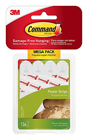 Command Poster Strips Mega-Pack 136 Strips, White