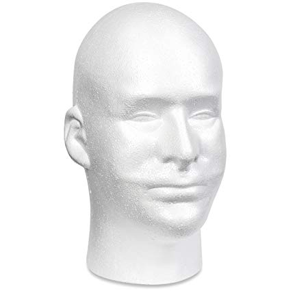 Floracraft Styrofoam Head EPS Male Bulk, White