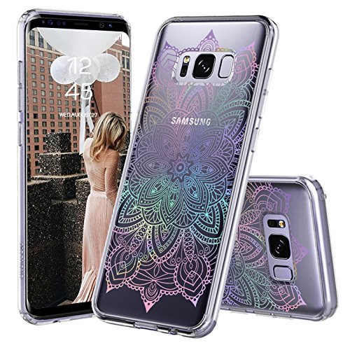 Galaxy S8 Plus Case, Galaxy S8 Plus Clear Case, MOSNOVO Gradient Rainbow Henna Mandala Printed Clear Design Transparent Back Case with TPU Bumper Case Cover for Samsung Galaxy S8 Plus