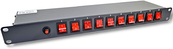 10 Outlets 15 Amps 125V Power Strip 19" 1U Rack Mount PDU Surge Protector and Switch Control