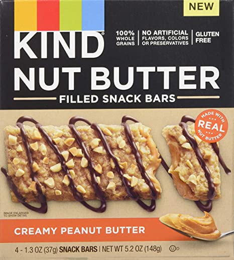 KIND Nut Butter Filled Bars, Creamy Peanut Butter, 32Count
