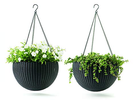 Keter 237997 Hanging Planter Set, Graphite