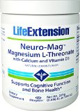 Life Extension Neuro-Mag Magnesium L-Threonate w Calcium and Vitamin D Lemon 225 gram powder