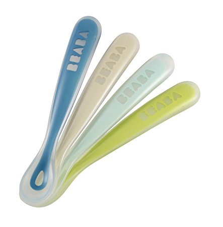 BEABA First Stage Silicone Spoons - Set of 4, Assorted