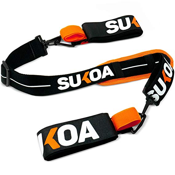 Sukoa Ski & Pole Carrier Straps – Shoulder Sling with Cushioned Holder Protects from Scratches & Damage – Downhill Skiing and Backcountry Gear and Accessories
