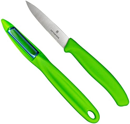 Victorinox Classic Collection Serrated Peeler and 3.25" Paring Knife - Green