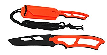 SE KFD703-2OR Compact Mini Orange Tanto Neck Knife