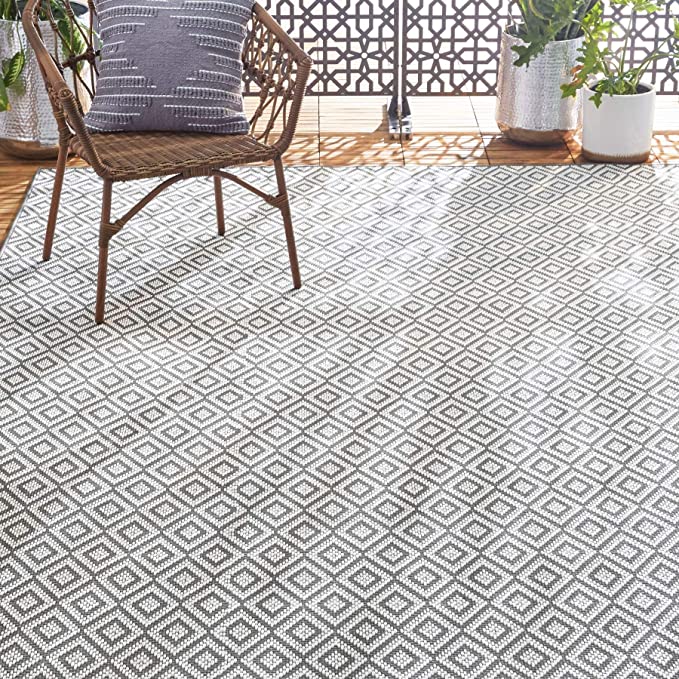 Home Dynamix Tripoli Lydia Indoor/Outdoor Area Rug 5'3"x7'3", Modern Gray