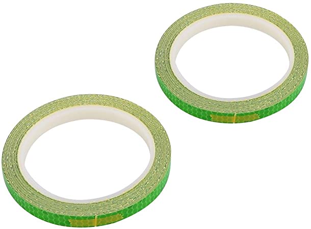 2 Rolls Reflective Sticker Micro Prismatic Sheeting Reflective Tape Bicycle Conspicuity Tape with Decal Stripe (Green)