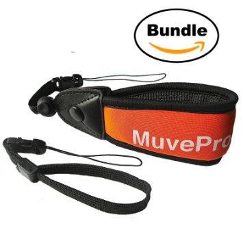 MuvePro Camera Float Strap and Interchangeable Wrist Band for Waterproof GoPro Cameras (Orange)