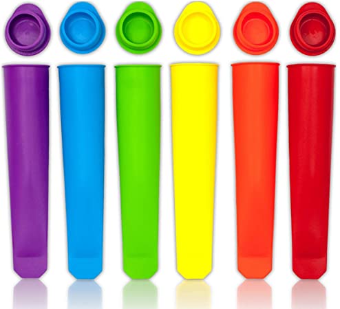 Silicone Ice Pop Maker Molds, 6Pcs Silicone Popsicle Maker with Attached Lids for DIY Popsicle