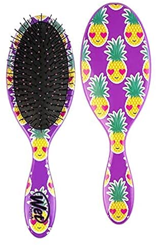 Wet Brush Hair Brush Original Detangler - Smiley Pineapple - Exclusive Ultra-soft IntelliFlex Bristles - Protects Against Split Ends and Breakage For All Hair Types - For Women, Men, Wet And Dry Hair
