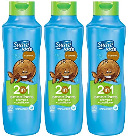 Suave Kids 2 in 1 Shampoo   Conditioner, Coconut Smoothers, 22.5 Oz (Pack of 3)