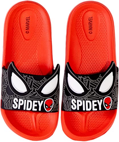 MARVEL Boys Spiderman Sliders Kids Sandals Summer Pool Shoes Beach Flip Flops