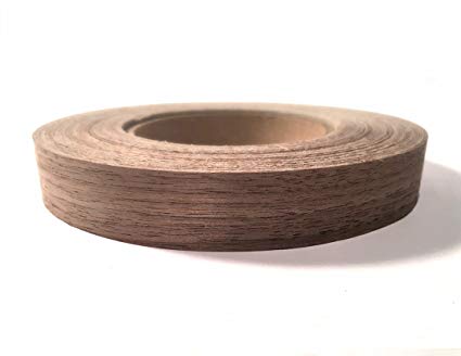 Edge Supply Walnut 7/8" X 50' Roll, Wood Veneer Edge Banding Preglued, Iron on with Hot Melt Adhesive, Flexible Wood Tape Sanded to Perfection. Easy Application, Made in USA.