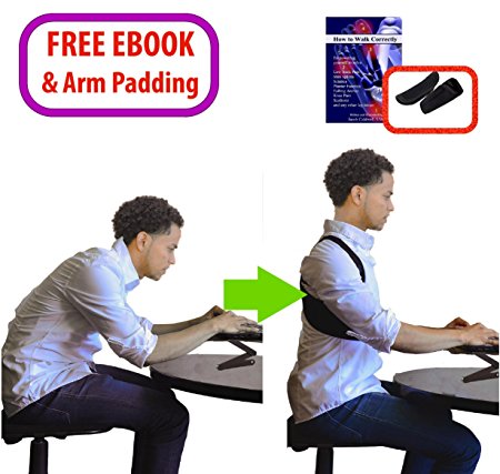 CerebralBody Premium Comfortable Adjustable Posture Corrector. Upper Back Clavicle Support Brace Improves Kyphosis and Lower Back Pain for Men and Women through Natural Posture Relief (Youth)