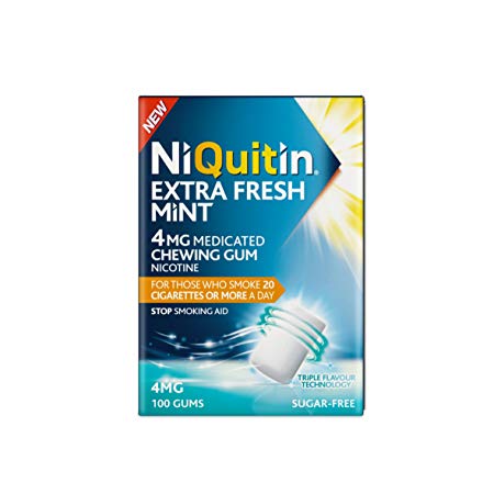 NiQuitin Extra Fresh Mint Gum, 4 mg, 100 Gums