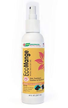 EcoMange Natural Anti-Mange Spray For Dogs - Use to help relieve itching and allow healing to begin. Use only for symptoms associated with demodectic (demodex) and sarcoptic mange. 100% Guaranteed.