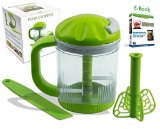 PremiumFoodTech Manual Food Chopper and Salad Chopper Hand Powered Spinner 3 Cup Capacity Green