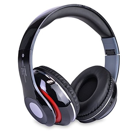 Bluetooth Wireless Foldable On-Ear Headphones w/Integrated Microphone, FM Tuner & TF Card Slot
