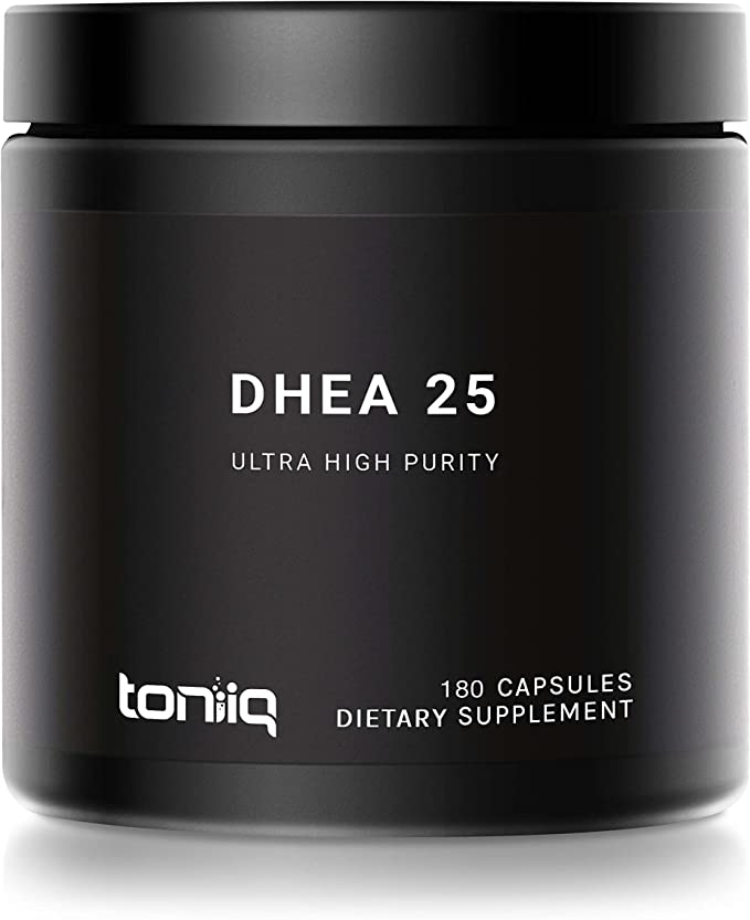 Ultra High Strength DHEA Capsules - 25mg Micronized Formula - 99%+ Highly Purified and Highly Bioavailable - 180 Capsules