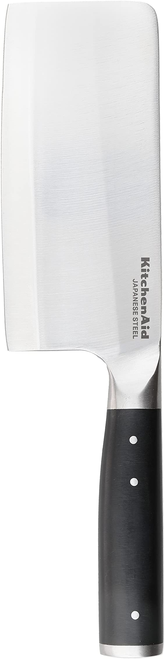 KitchenAid Kitchen Knife, Meat and Vegetable Cleaver, Japanese Steel, 15cm (6"), Black, Blade Cover Included