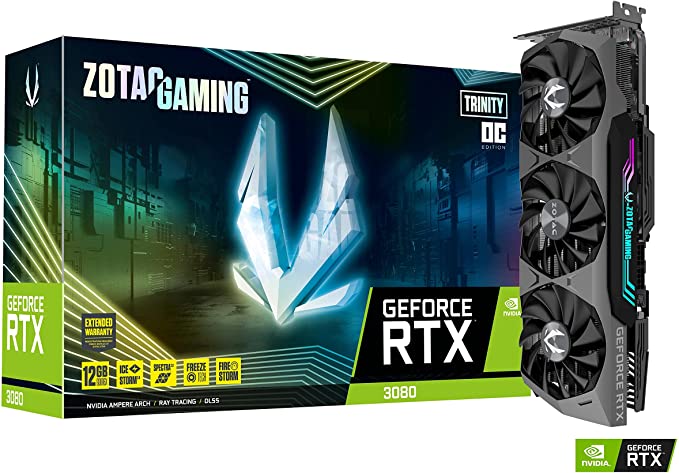 ZOTAC Gaming GeForce RTX 3080 Trinity LHR 12GB GDDR6X 384-bit 19 Gbps PCIE 4.0 Gaming Graphics Card, IceStorm 2.0 Advanced Cooling, Spectra 2.0 RGB Lighting, ZT-A30820D-10PLHR