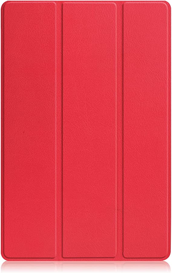 DWaybox Case for Lenovo Tab P12 Pro 12.6 inch TB-Q706F, Tri Fold Slim Lightweight Hard Shell Protective Smart Cover for Lenovo Xiaoxin Pad Pro 12.6 Tablet Case with Stand -Red