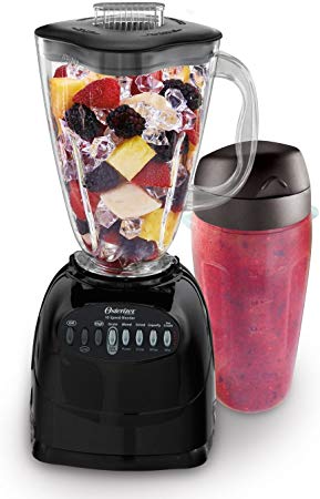 Oster Simple Blend 100 10-Speed Blender with Blend and Go Cup, Black (Renewed)