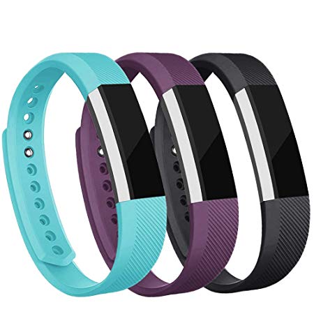 iGK Replacement Bands Compatible for Fitbit Alta and Fitbit Alta HR(3 Pack), Newest Adjustable Sport Strap Smartwatch Fitness Wristbands