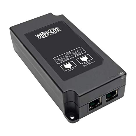 Tripp Lite Gigabit PoE  Midspan Active Injector - IEEE 802.3at / 802.3af, 30W, 1 Port, Power Over Ethernet (NPOE-30W-1G)