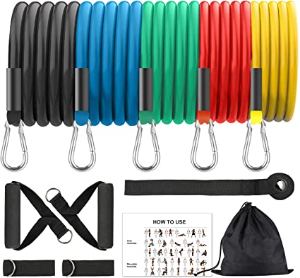WEINAS Resistance Bands Set, Exercise Bands, Workout Tubes Perfect Home Gym for Arms, Legs and Full Body Training
