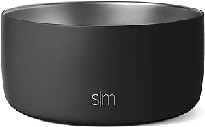 Simple Modern Stainless Steel Pet Bowl for Dogs & Cats | Insulated Stainless Steel Food Bowls for Dog Cat | Bentley Collection | Medium (32oz) | Midnight Black