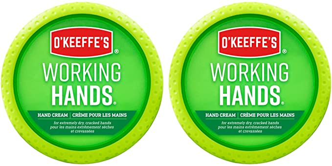 O'Keeffe's Working Hands Hand Cream, Extremely Dry Cracked Hands, Relieves and Repairs, Boosts Moisture Levels, Two 3.4oz/96g Jars, (Pack of 2) 108496 White