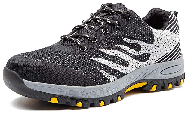 ODOUK Work Shoes Steel Toe Safety Sneakers for Men Women Outdoor Hiking Trekking Trail Shoe