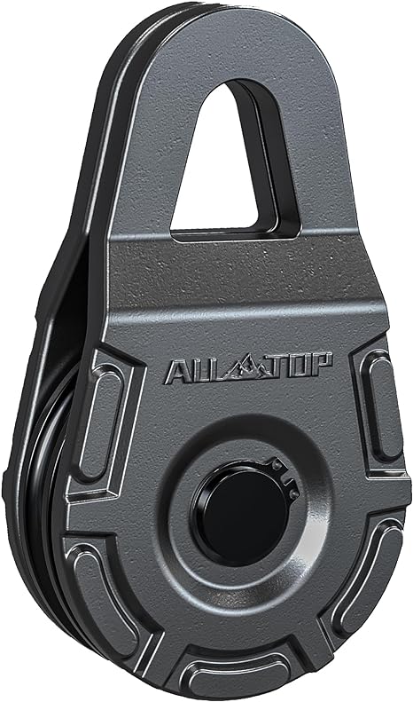 ALL-TOP Forged Snatch Block (18 Ton Work Load) Extreme Recovery Winch Pulley System for Synthetic Rope or Steel Cable, Forged E-Coated