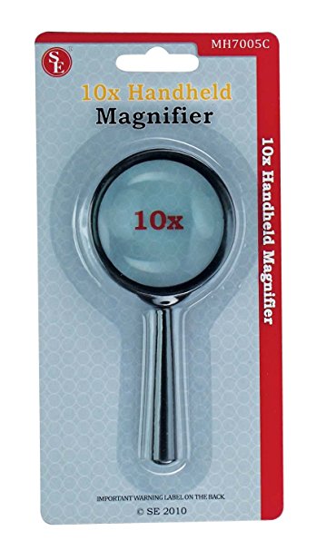 SE MH7005C 5x Handheld Magnifier, 2-inch Glass Lens Dia.