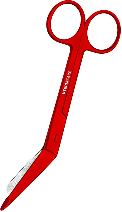 Utopia Care Medical Scissors - EMT and Trauma Shears - 5.5 Inch Nursing and Surgical Scissors - Stainless Steel Bandage Scissors for Nurses (Red)