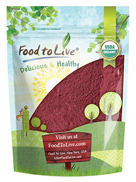 Organic Beet Root Powder, 1 Pounds — Non-GMO, Raw, Kosher, 100% Pure, Vegan Superfood, Bulk, Rich in Iron and Fiber, Great for Juices, Drinks, and Smoothies