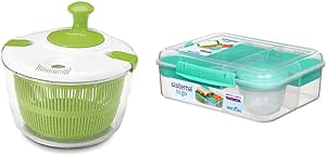 Cuisinart Salad Spinner and Sistema To Go Collection Bento Box Plastic Lunch Container (55.7 oz) Bundle