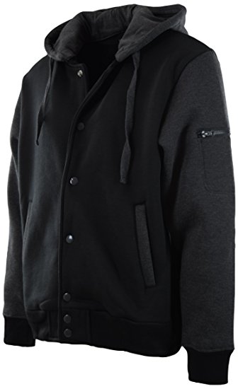 ChoiceApparel® Mens Baseball Varsity Jacket With Detachable Hoodie
