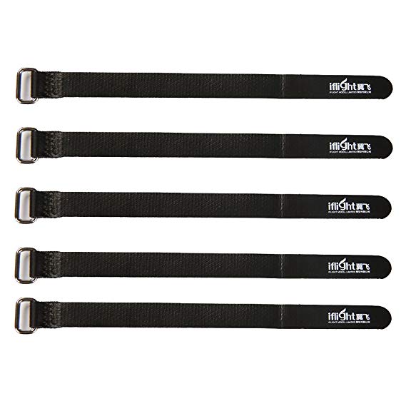 iFlight 5pcs RC LiPo Battery Straps 10x130mm Rubberized Straps Non-Slip for Tiny Whoop Quadcopters Indoor Micro FPV Racing Drone (Black)