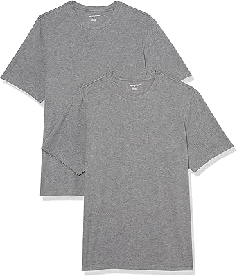 Amazon Essentials Men's T-Shirt Regular-Fit Short-Sleeve Crewneck, Pack of 2