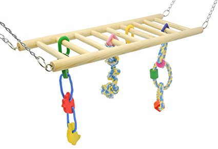 Niteangel Bird Suspension Bridge Toys, Hanging Swing Toy for Parrot