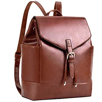 Leather Backpack, COOFIT Black PU Leather Backpack Schoolbag Casual Daypack for Women