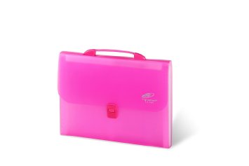 Lightahead LA-7557 Expanding File Folder with handle and insert button with 12 pockets Available in Colors Blue Pink PINK